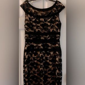 Nude and Black Lace Dress